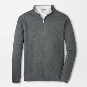 Peter Millar Iron Gray Crown Comfort Quarter-Zip ME0K49 Pullover Piqué Cotton